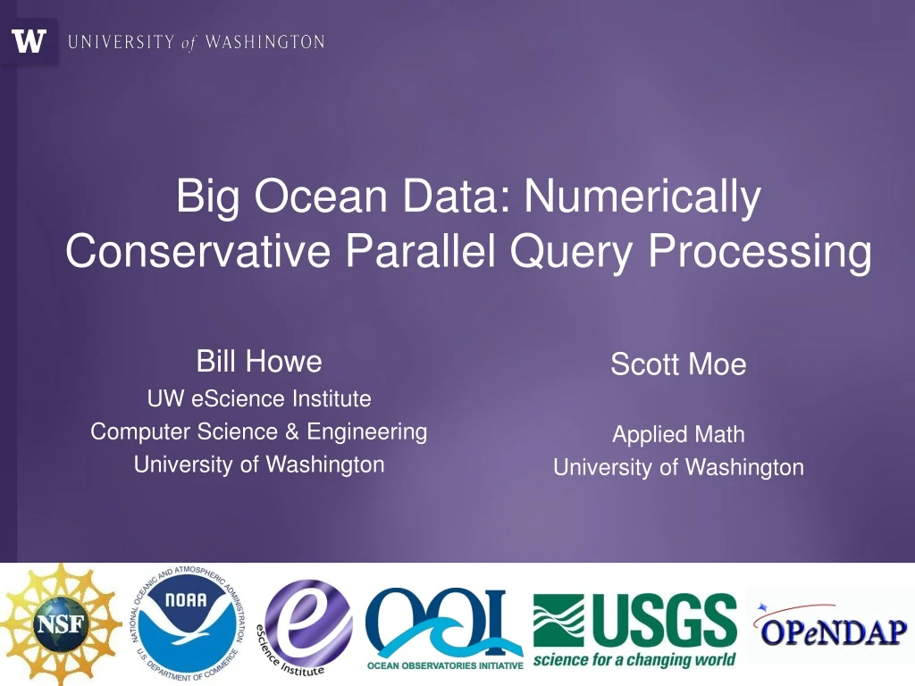 big ocean data numerically conservative parallel query processing