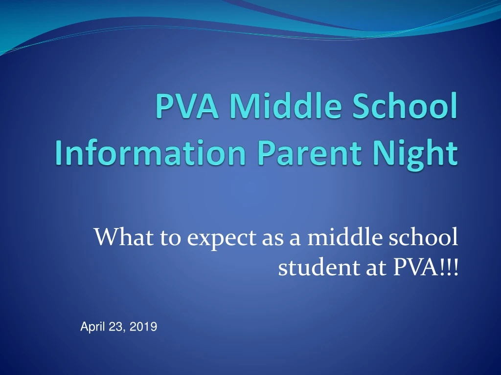 pva middle school information parent night