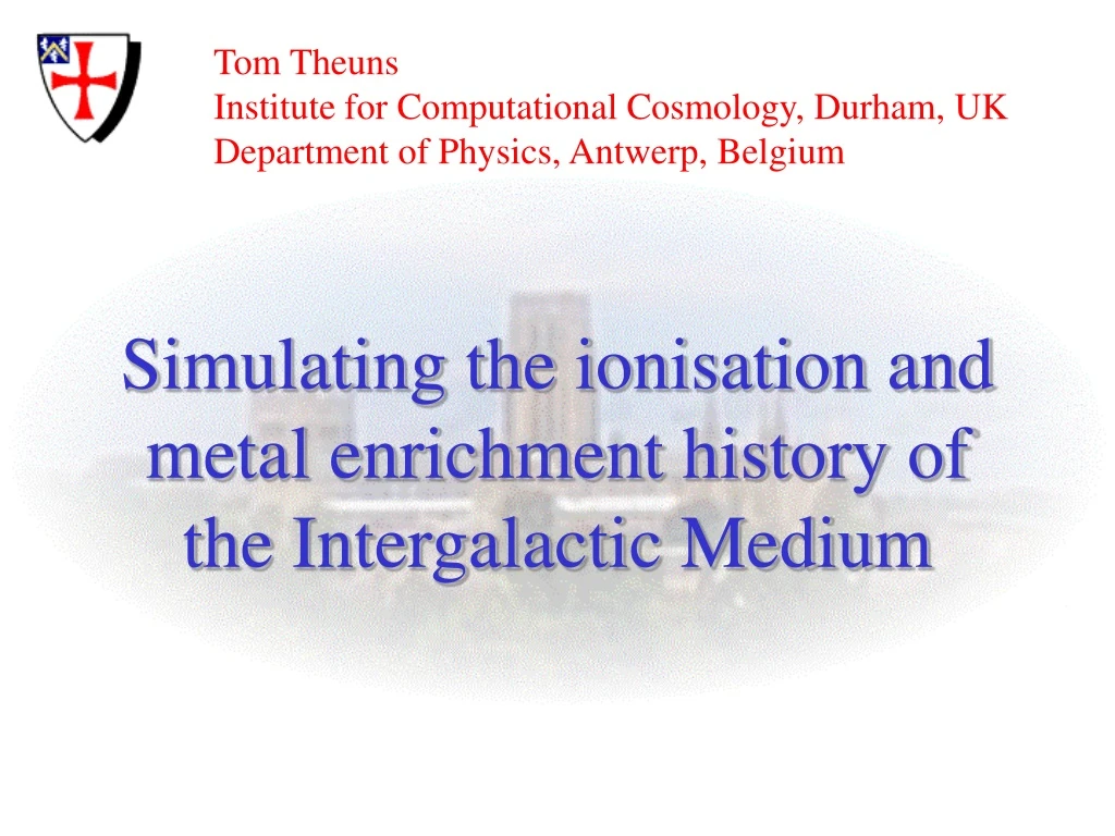 simulating the ionisation and metal enrichment history of the intergalactic medium