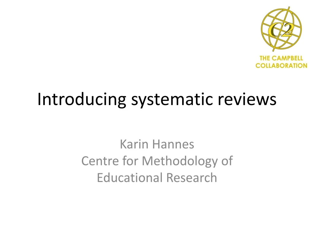 introducing systematic reviews