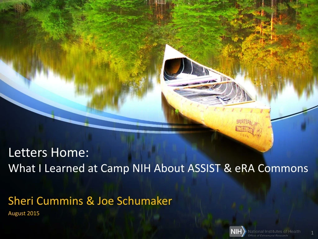 letters home what i learned at camp nih about assist era commons