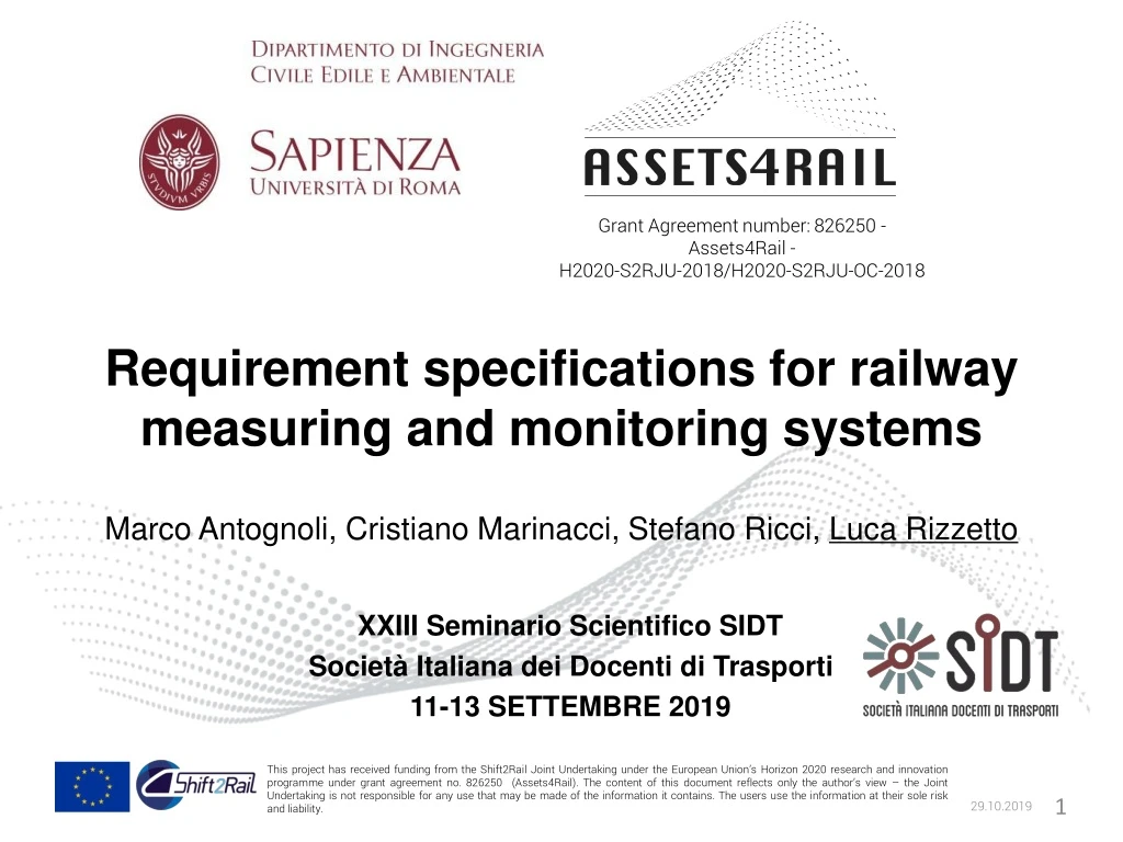 requirement specifications for railway measuring