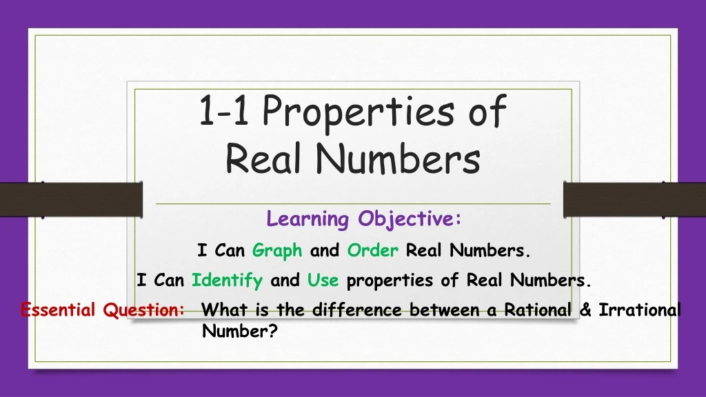1 1 properties of real numbers
