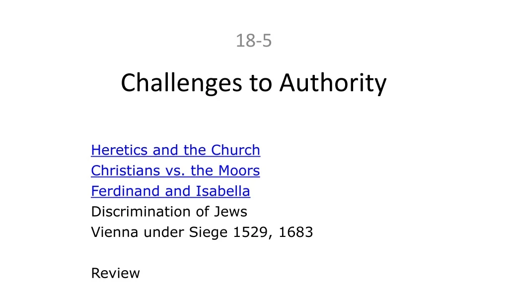 challenges to authority
