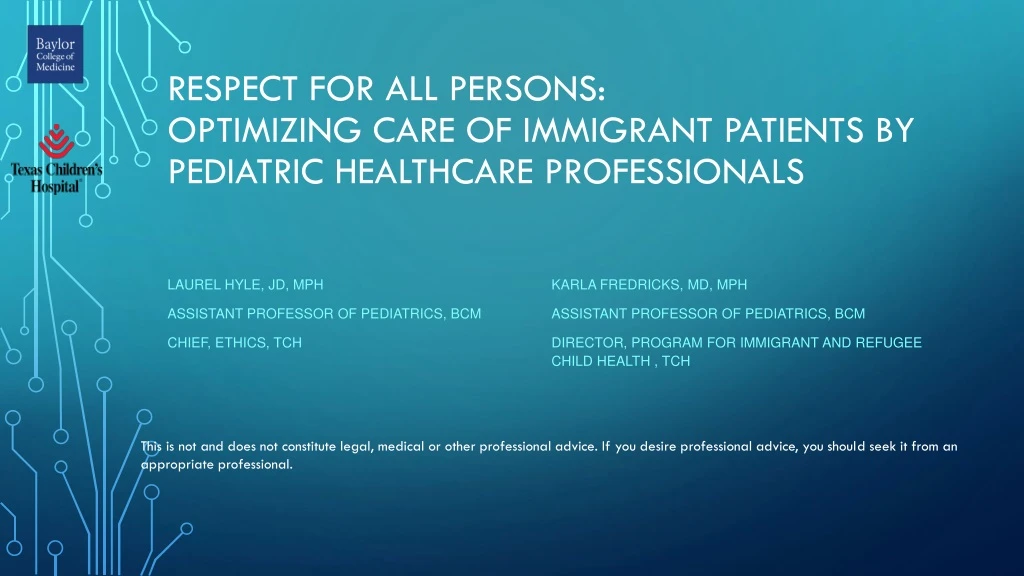 respect for all persons optimizing care of immigrant patients by pediatric healthcare professionals