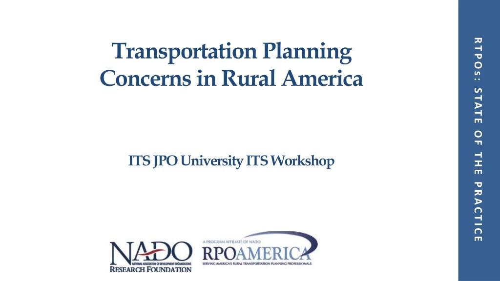 transportation planning concerns in rural america