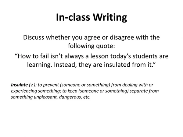 In-class Writing