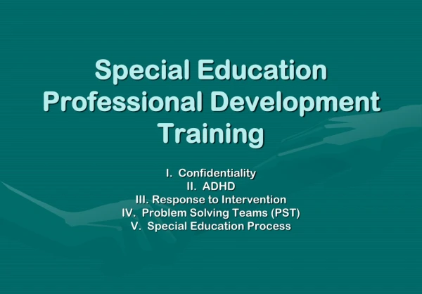 Special Education Professional Development Training