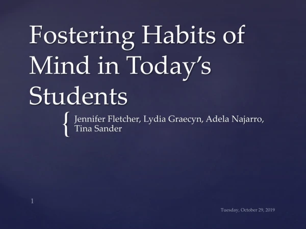 Fostering Habits of Mind in Today’s Students