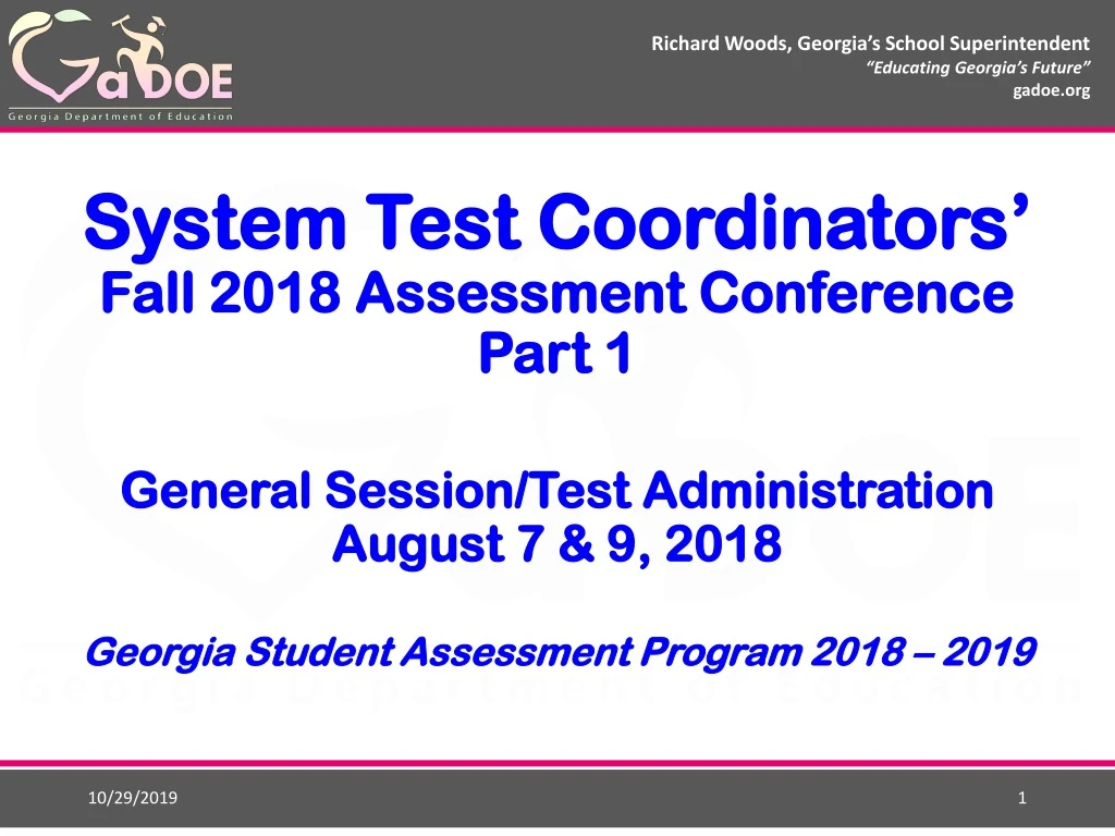 system test coordinators fall 2018 assessment