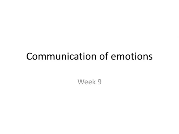 Communication of emotions