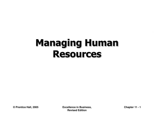 Managing Human Resources