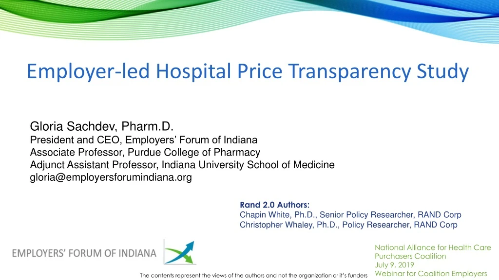 employer led hospital price transparency study