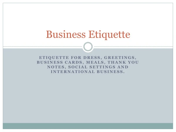 Business Etiquette