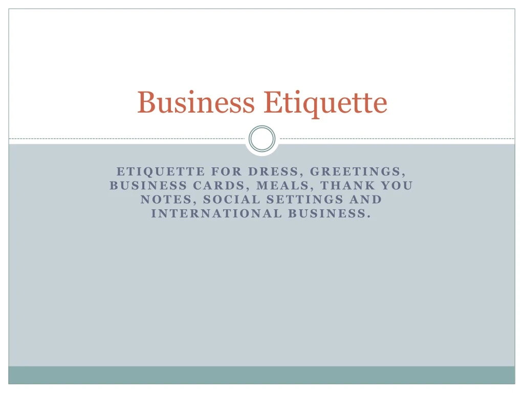 business etiquette