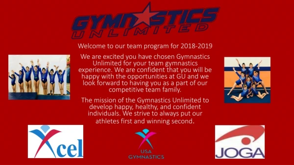 Welcome to our team program for 2018-2019