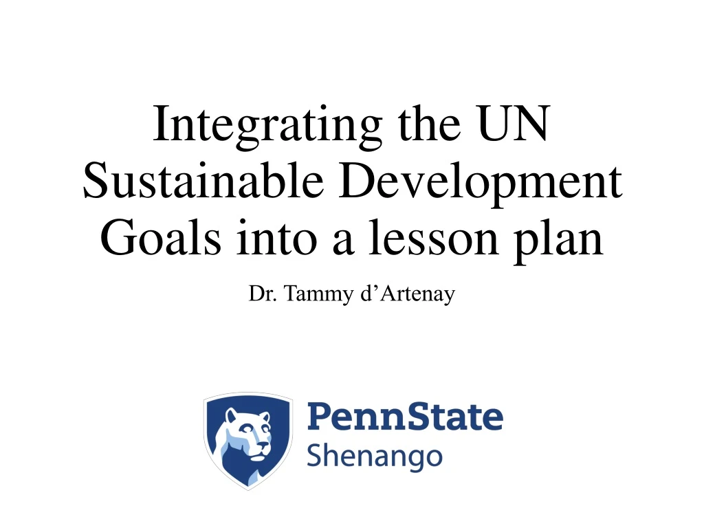 integrating the un sustainable development goals into a lesson plan