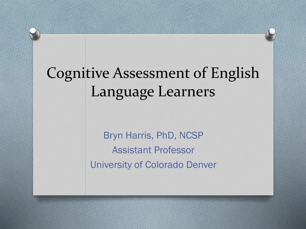 cognitive assessment of english language learners