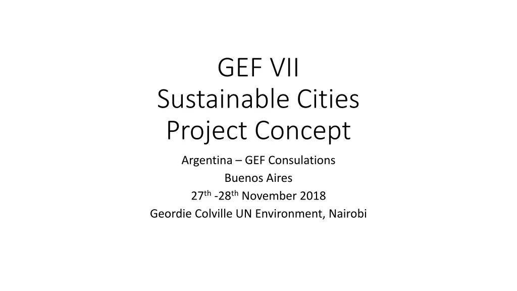 gef vii sustainable cities project concept