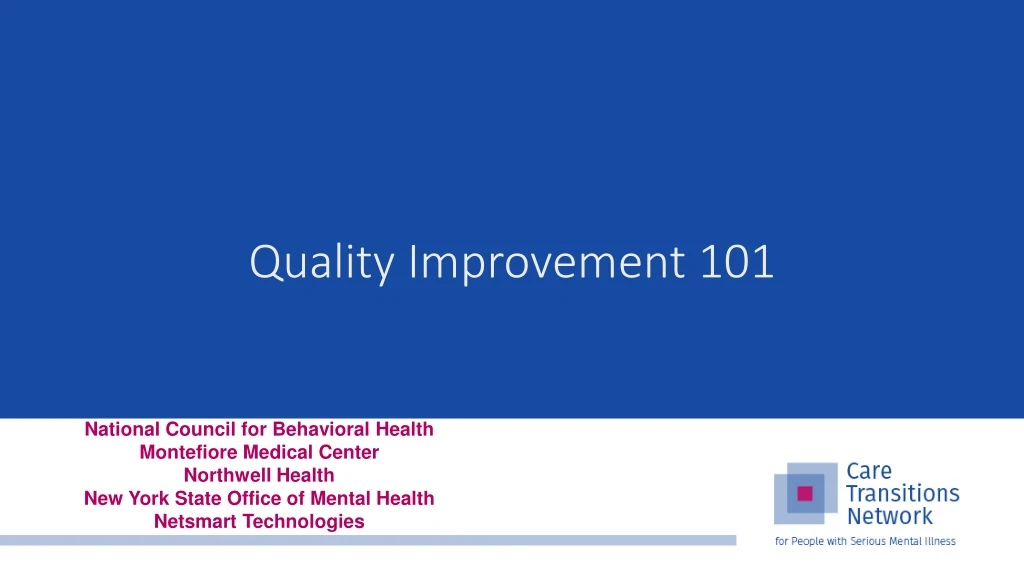 quality improvement 101