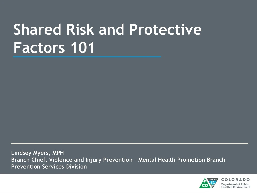 shared risk and protective factors 101