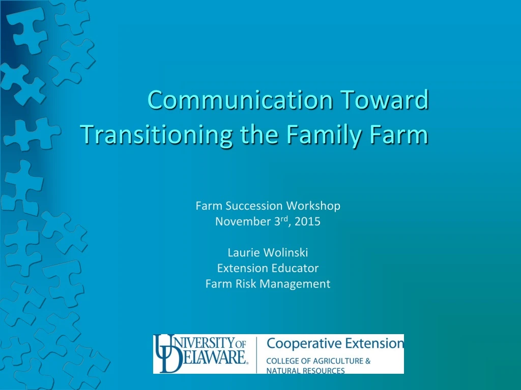 communication toward transitioning the family farm