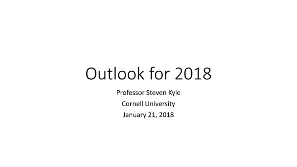Outlook for 2018