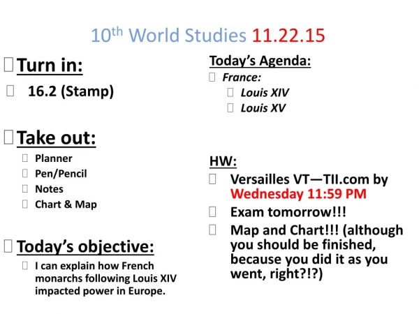 10 th World Studies 11.22.15