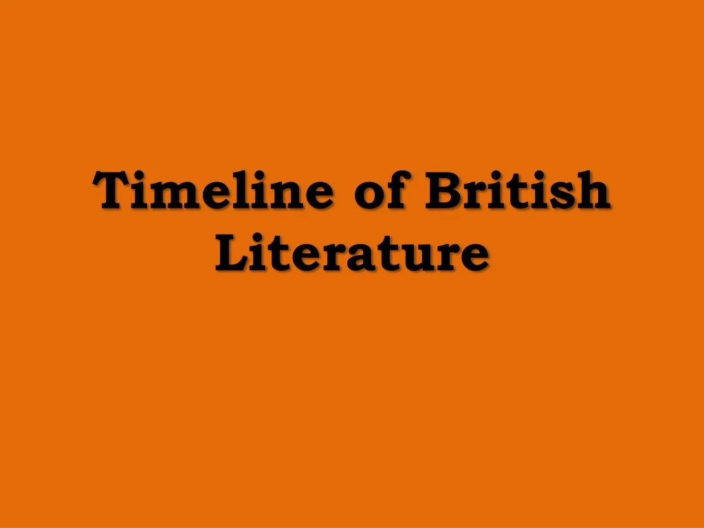 timeline of british literature