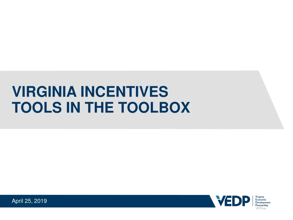 virginia incentives tools in the toolbox