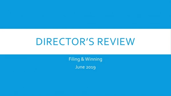 Director’s Review
