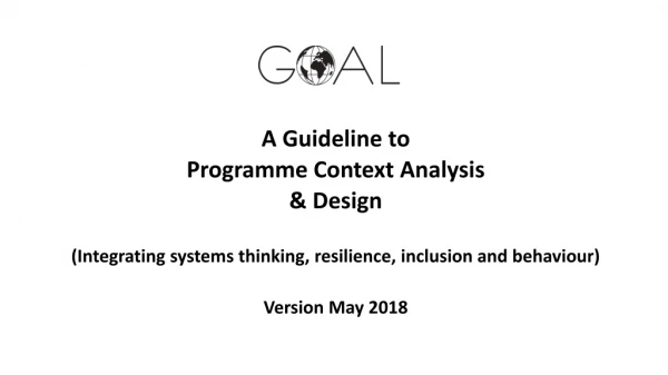 A Guideline to Programme Context Analysis &amp; Design