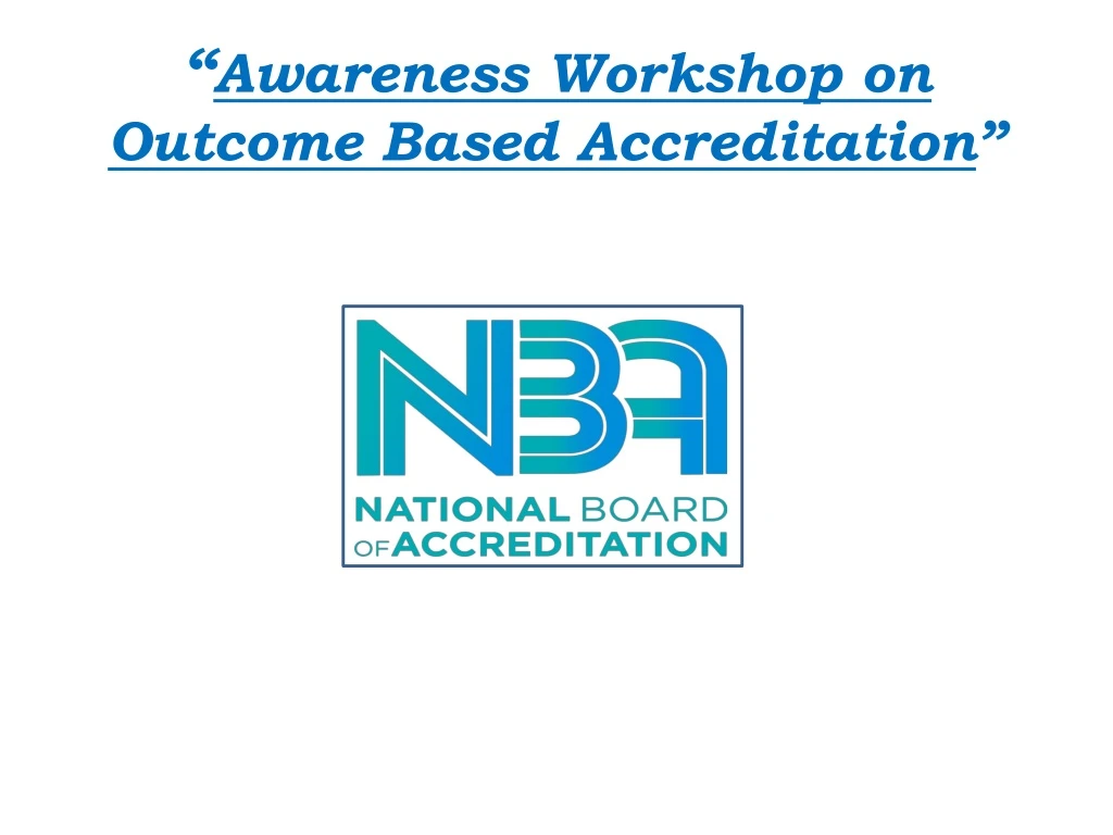 awareness workshop on outcome based accreditation