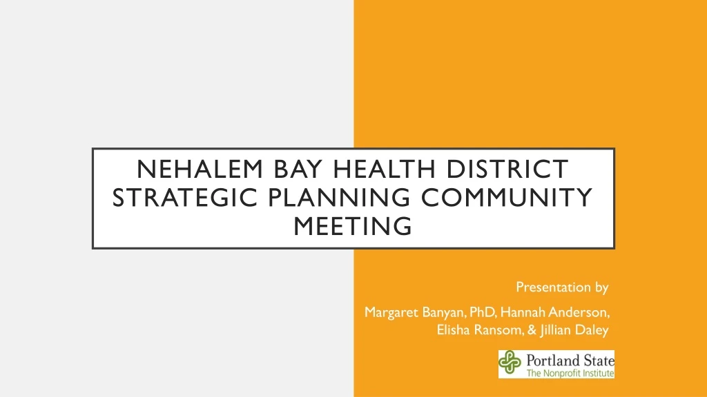 nehalem bay health district strategic planning community meeting