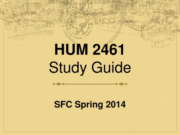 HUM 2461 Study Guide