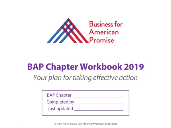 BAP Chapter Workbook 2019 Your plan for taking effective action