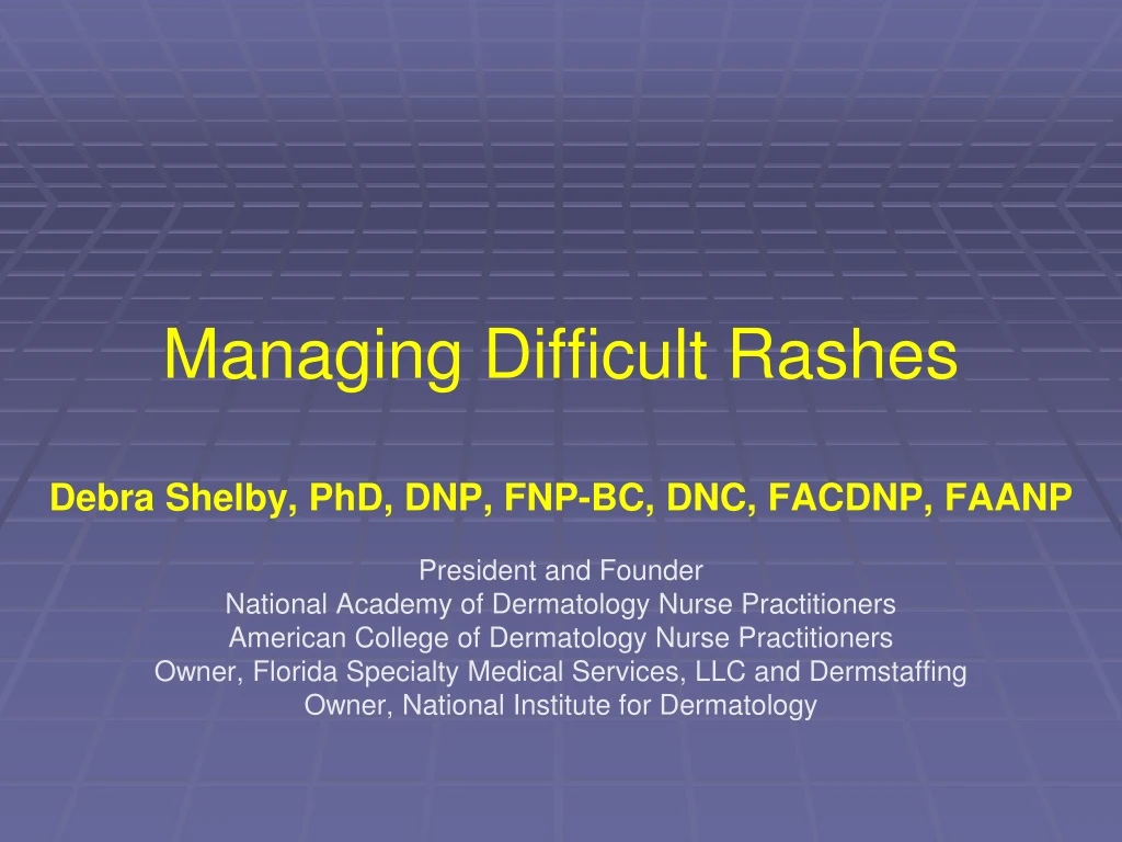 managing difficult rashes