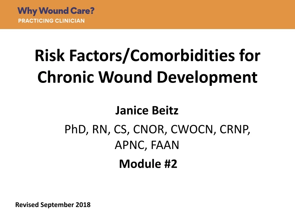 risk factors comorbidities for chronic wound development
