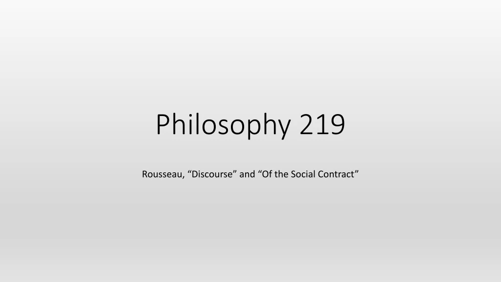 philosophy 219