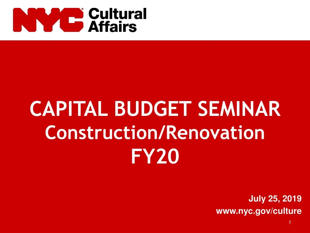 capital budget seminar construction renovation fy20