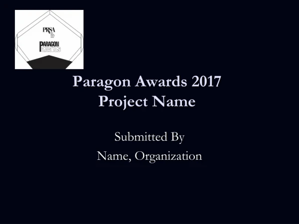 Paragon Awards 2017 Project Name