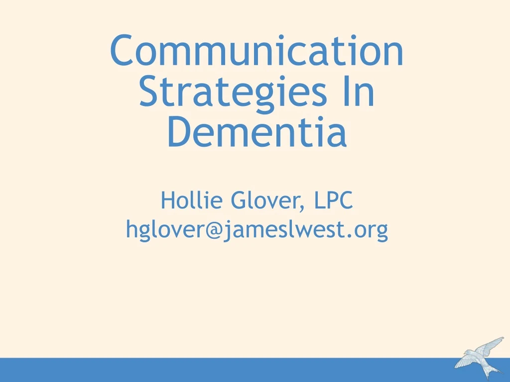 communication strategies in dementia hollie