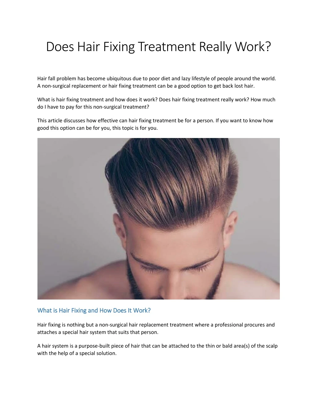 does hair fixing treatment really work