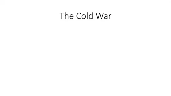 The Cold War