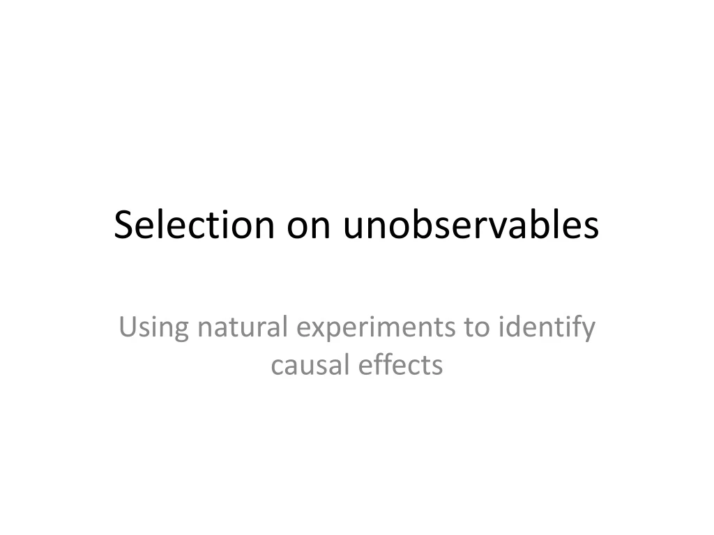 selection on unobservables