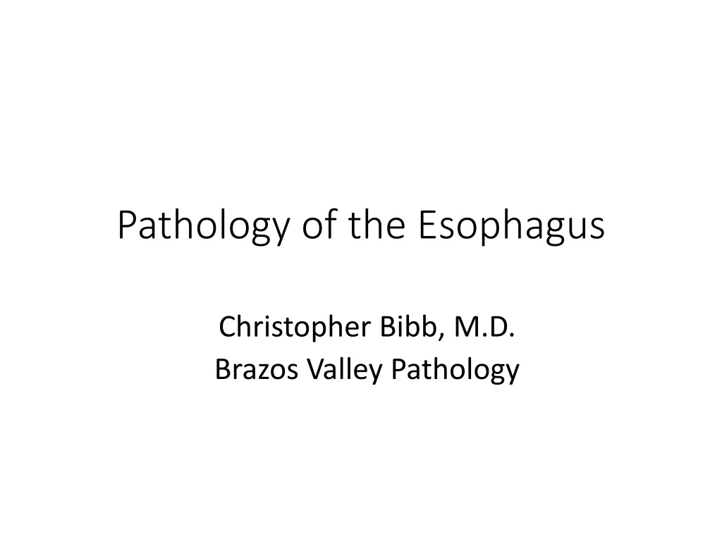 pathology of the esophagus