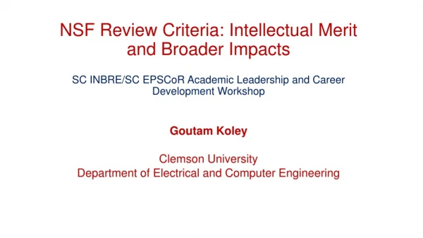 Goutam Koley Clemson University Department of Electrical and Computer Engineering