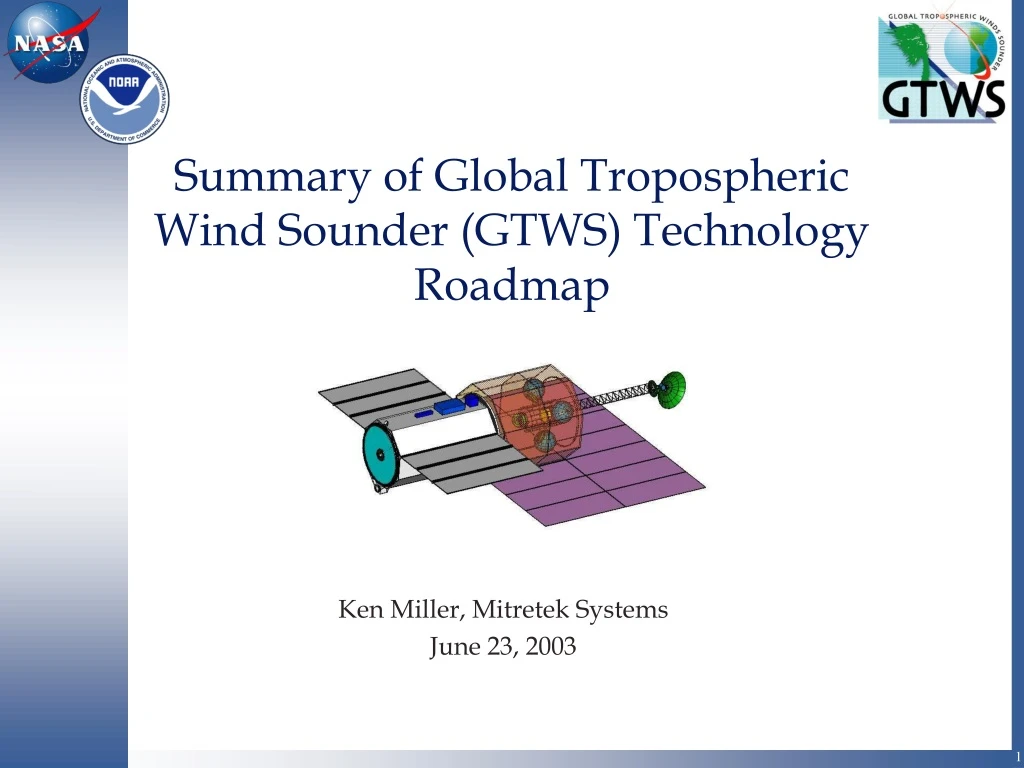 summary of global tropospheric wind sounder gtws technology roadmap