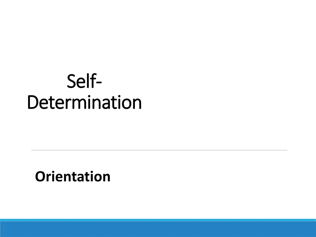 self determination