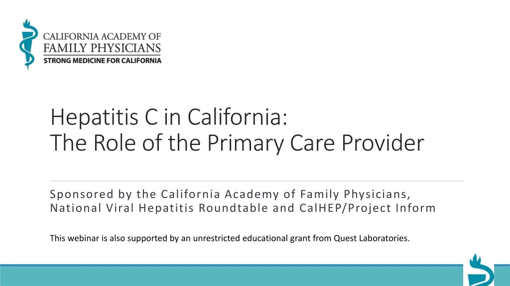 hepatitis c in california the role of the primary care provider